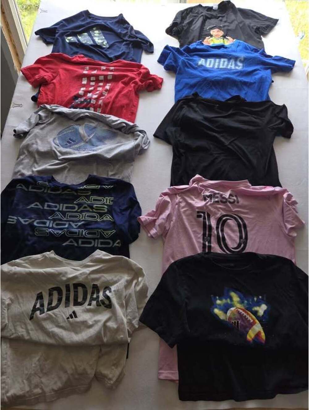 10 Lot Adidas & Misc Brand Size L (14-16) Boys T Shirt CB2 0028